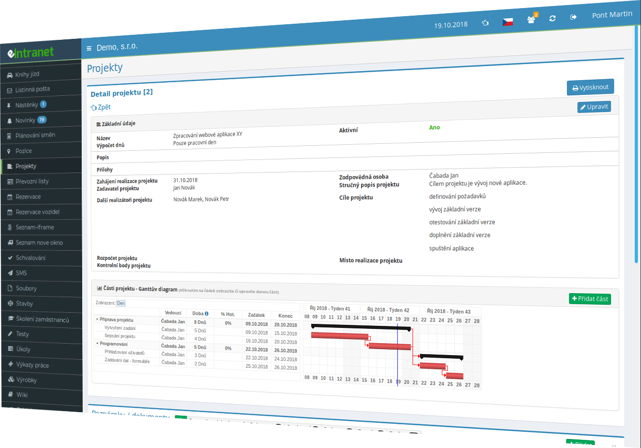 What you can use the projects module for: