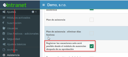 Novedad en el módulo de asistencia: opción de bloqueo de la entrada manual de vacaciones en la asistencia