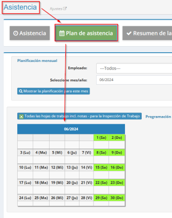 Novedad en el módulo de asistencia: posibilidad de ingresar manualmente el plan de asistencia.