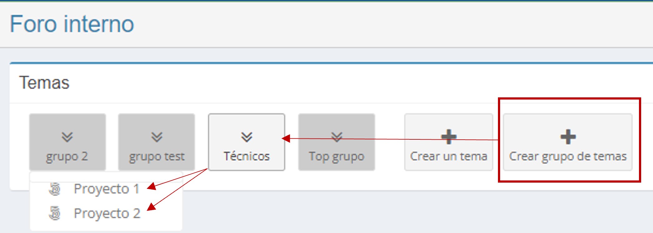 Novedades en el módulo Foro Interno: la posibilidad de crear grupos de temas