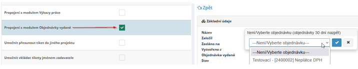 Novinka v modulu HelpDesk - možnost propojení s modulem Objednávky vydané