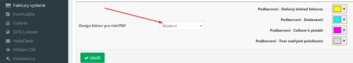 Novinka v modulu faktury vydané – možnost volby nového designu faktury