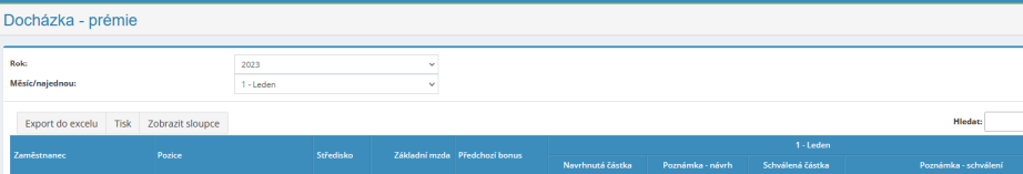 Nový modul Docházka - prémie