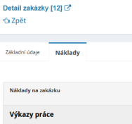 Novinky v modulu zakázky - právo pro přístup do nákladů zakázky