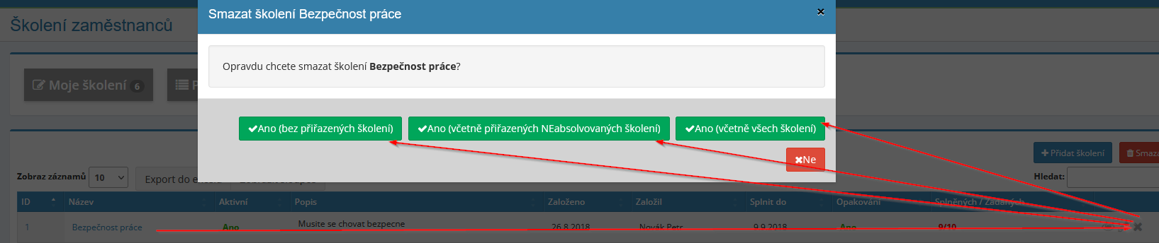 Novinka v modulu školení zaměstnanců