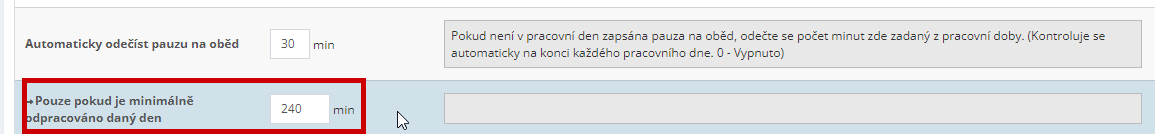 Novinka v modulu docházka