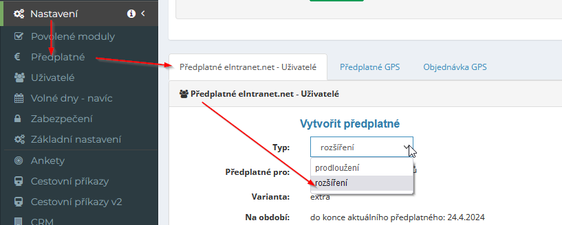 Generování výzvy k platbě pro uživatele nad limit zakoupených licencí