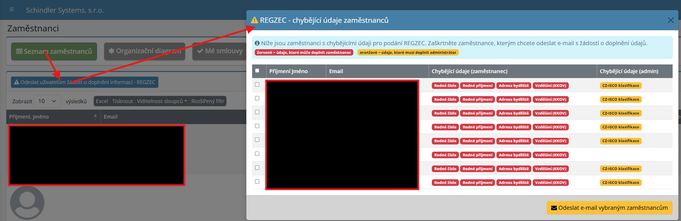Registrace zaměstnanců na ČSSZ pomocí REGZEC v aplikaci eIntranet.net