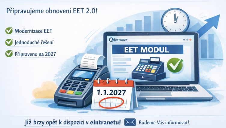 Modul EET bude opět k dispozici v aplikaci eIntranet